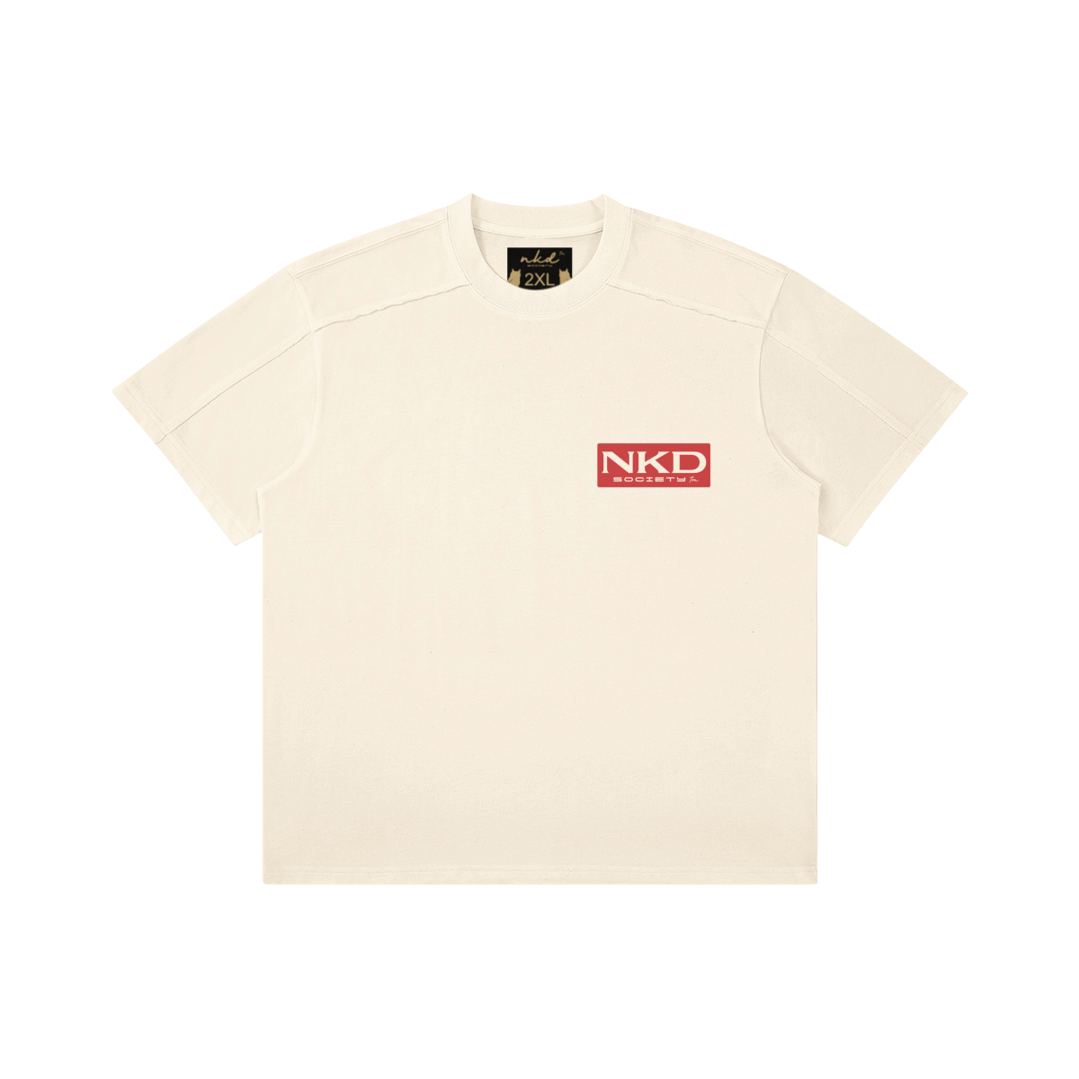 280GSM Unisex Raw Seam Paneled Boxy Tee "Lizard"